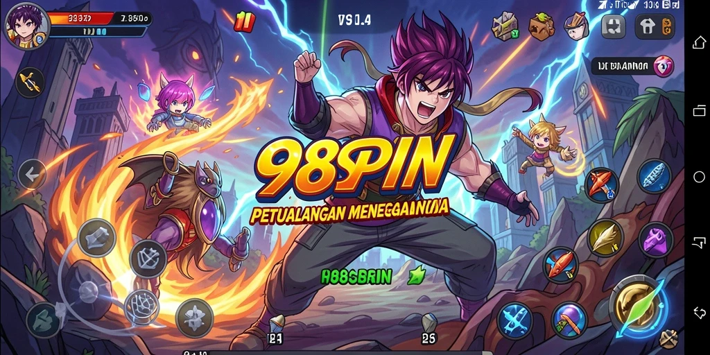 Screenshot menampilkan karakter Anime beraksi dalam gameplay seru.