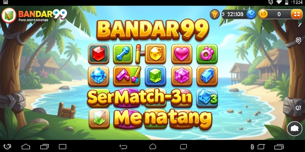 Tampilan permainan BANDAR99 dengan elemen Match-3 yang menarik.
