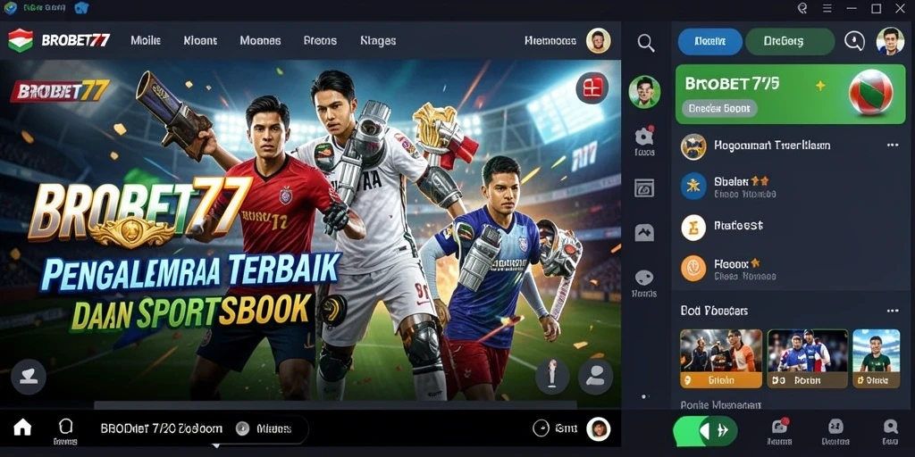 Tampilan utama BROBET77 dengan gameplay Sportsbook yang menarik.