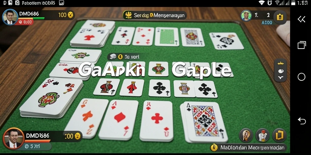 Tampilan gameplay DMD686 dengan pemain sedang bertanding dalam Gaple.