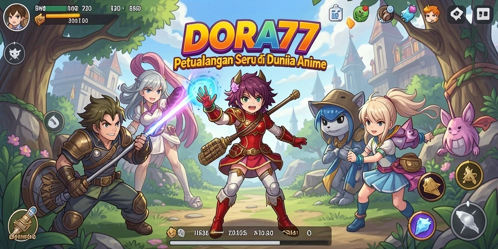 Screenshot gameplay DORA77 dengan karakter Anime yang menawan.
