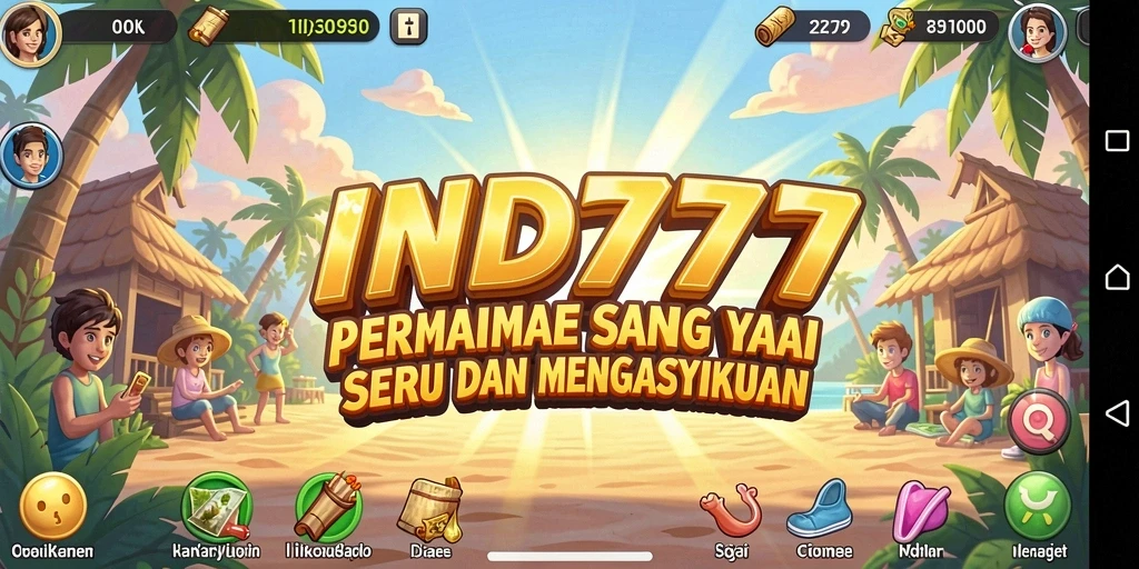 Screenshot menunjukkan gameplay IND777 yang seru dan penuh warna.