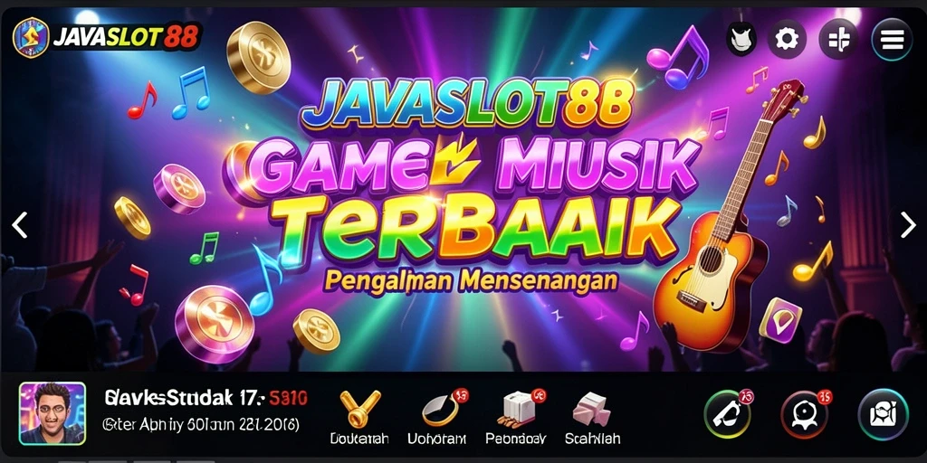 Screenshot utama JAVASLOT88 menampilkan gameplay seru dengan alunan musik menarik.