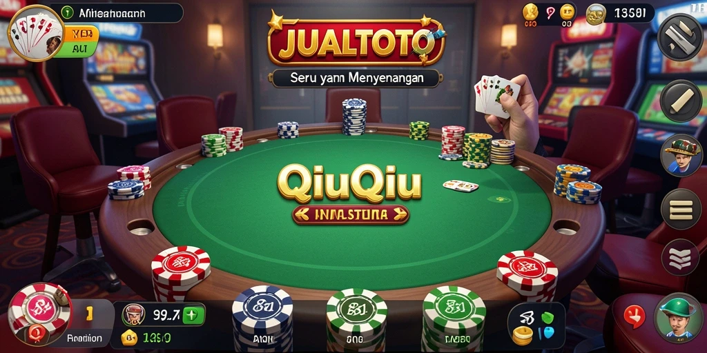 Screenshot JUALTOTO menampilkan gameplay seru QiuQiu.