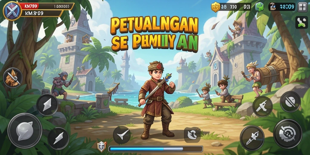 Tampilan gameplay petualangan yang menakjubkan dan penuh warna.