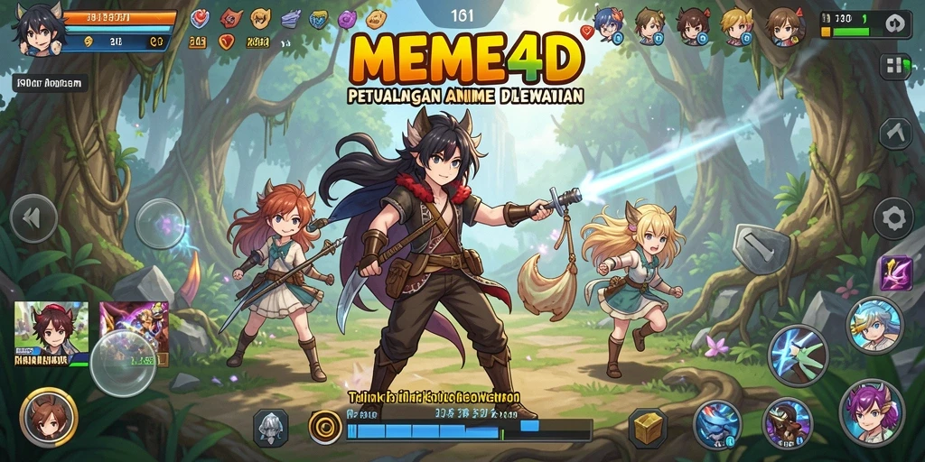 Tampilan seru dari gameplay <strong>MEME4D</strong> yang penuh aksi Anime.