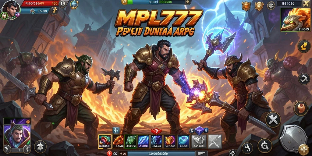 Screenshot gameplay ARPG MPL777, menunjukkan aksi pertempuran yang epik.