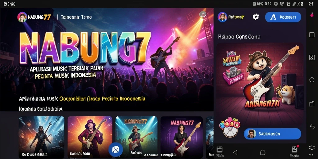 Tampilkan gameplay NABUNG77 dengan berbagai fitur musik menarik.