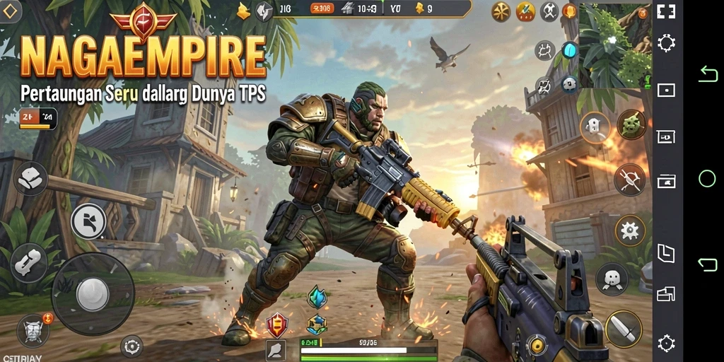 Tangkapan layar gameplay NAGAEMPIRE dengan aksi seru dalam TPS.
