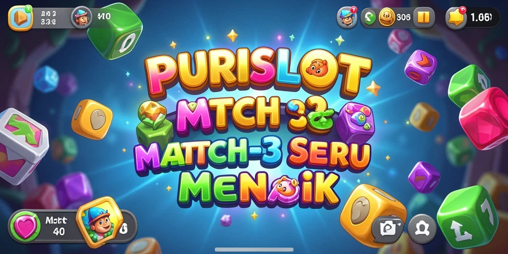 Screenshot gameplay PURISLOT dengan kombinasi Match-3 yang menarik.