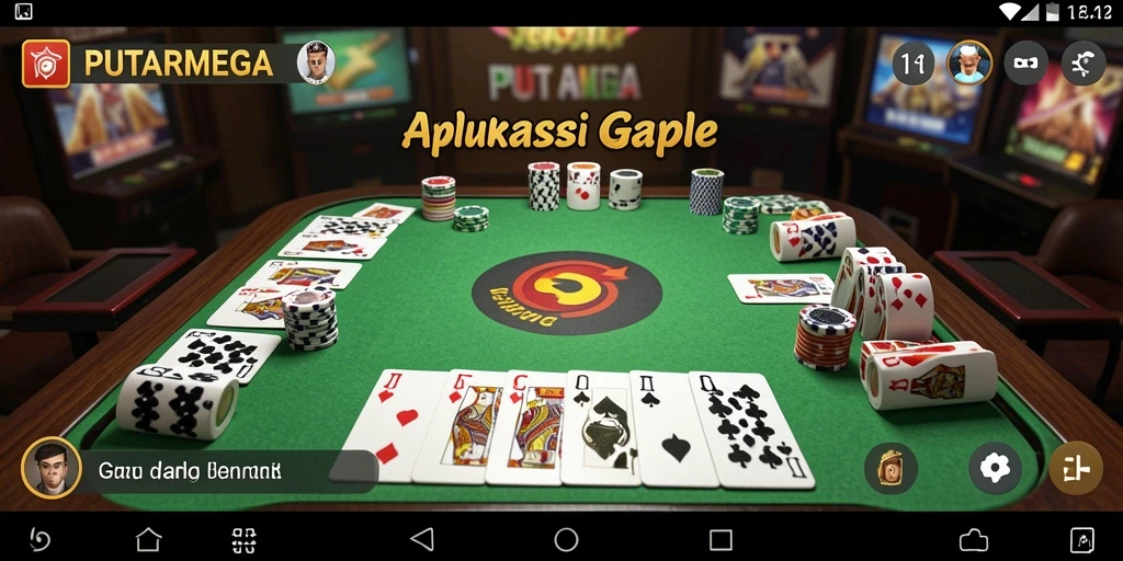 Screenshot gameplay PUTARMEGA yang menunjukkan keseruan bermain Gaple.