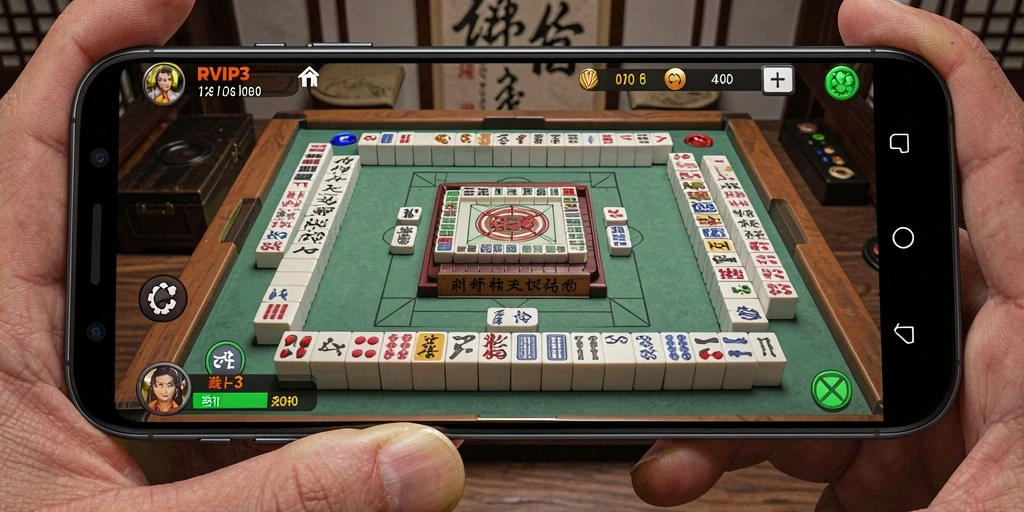 Screenshot gameplay RVIP3 menunjukkan keseruan permainan Mahjong.