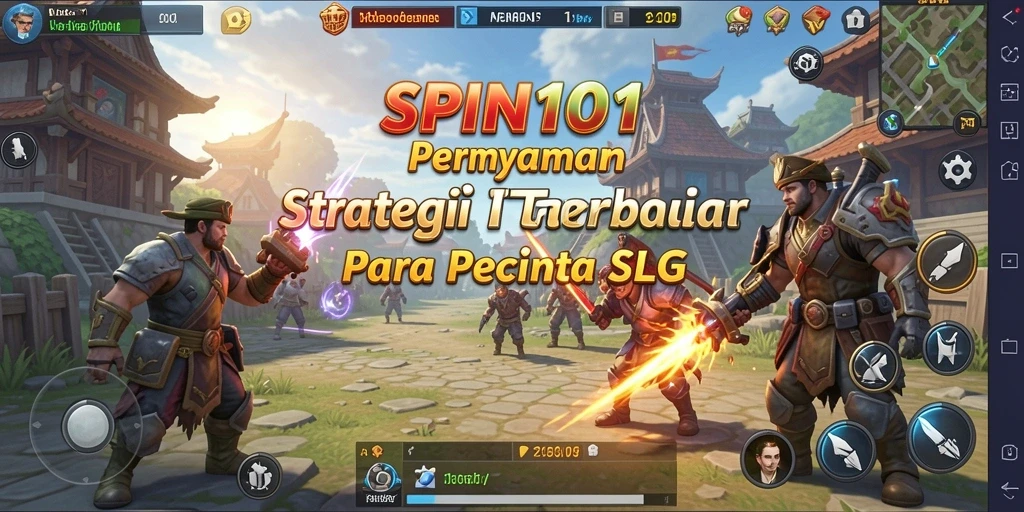Tampilan gameplay SPIN101 menunjukkan interaksi pemain dalam membangun strategi.