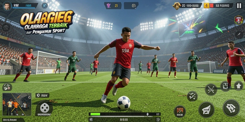 Tampilan gameplay seru V98 dengan aksi olahraga cepat.