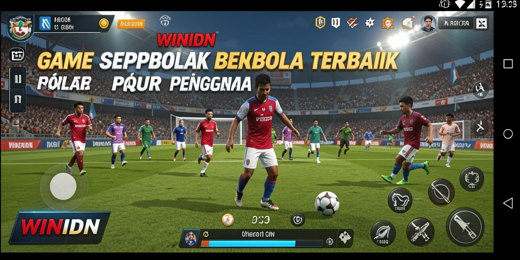 Tangkapan layar gameplay WINIDN menampilkan aksi seru di lapangan.