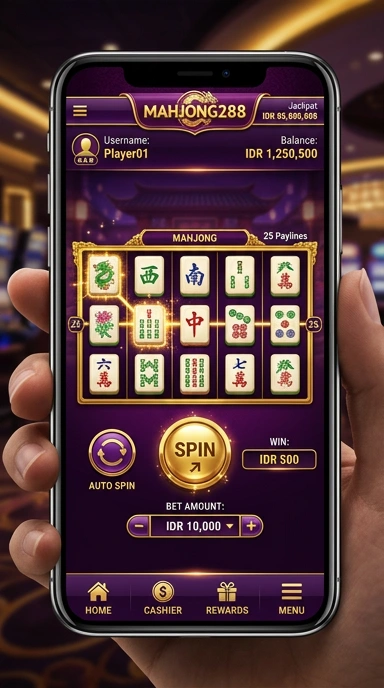 Tampilan antarmuka pengguna mahjong288 yang sederhana dan intuitif.